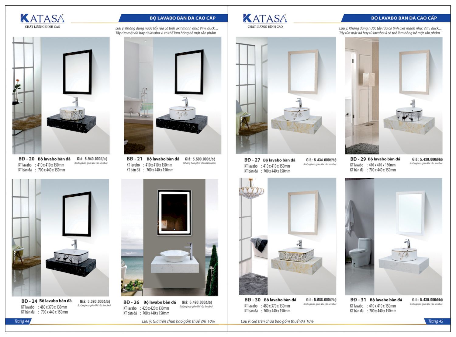 Thiết bị vệ sinh KATASA Catalogue và Bảng giá mới nhất /Page 